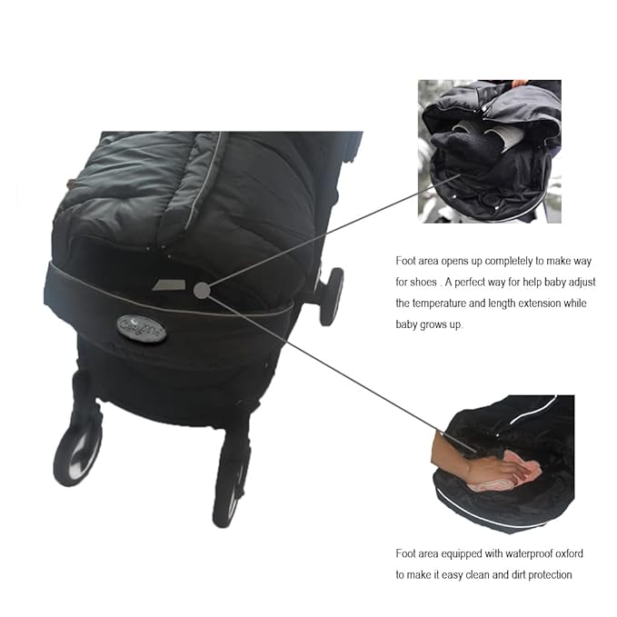 CozyMe Stroller Footmuff, Insulated Stroller Blanket Evelution, Water Repellent Winter Bunting Bag for Strollers, Central Open, Height Adjustable, M6-4T