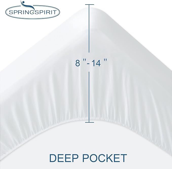 Twin XL Mattress Protector Waterproof Breathable Terry Premium Fitted up to 14'' Depth Pocket, Ultra Soft and Breathable Mattress Pad Cover Twin Extra Long (XL), Noiseless