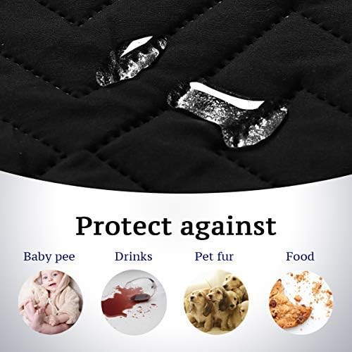 H.VERSAILTEX Reversible Quilted Recliner Covers Water Resistant Furniture Protector for Reclienr Chair with Elastic Straps for Pets Kids Sitting Width Up to 28"(Oversized Recliner, Black/Grey)