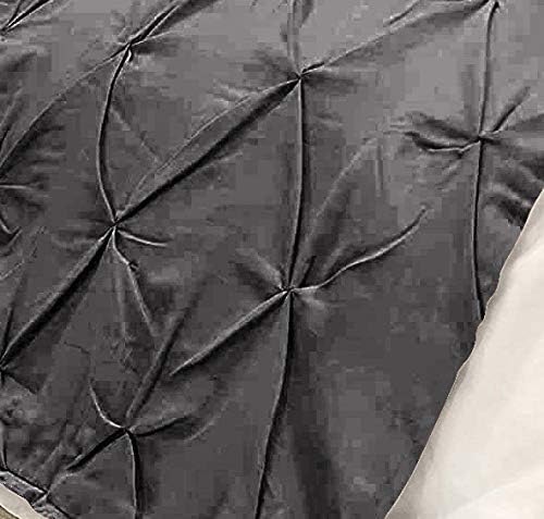 Bed Runner Set - 100% Pure Cotton 800 Thread Count - Luxury 1 Pinch Pleated Bed Runner and 2 Pillow Cover - 3 Piece Pinch Pleated Bed Runner Set Twin, Dark Grey