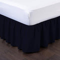 Bed Skirt - Ruffled Bed Skirt (Twin XL, Navy Blue) 12 Inch Drop Dust Ruffle with Platform, 100% Cotton 800 Thread Count Fabric - Dust Ruffle Bedskirt for Easy Fitting and Easy Care