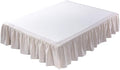 meadow park Washed Linen bedskirt, Queen Size 60" W x 80" L, Drop 16", Super Soft Ruffle, Natural Linen Color