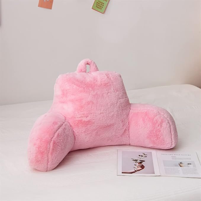 Btargot Tie Dyed Reading Pillow Bed Wedge Large Adult Backrest Lounge Cushion with Arms | Back Support for Sitting Up Pink
