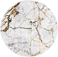 SAFAVIEH Amelia Collection 3' Round Grey/Gold ALA293G Modern Abstract Non-Shedding Living Room Dining Bedroom Foyer Area Rug