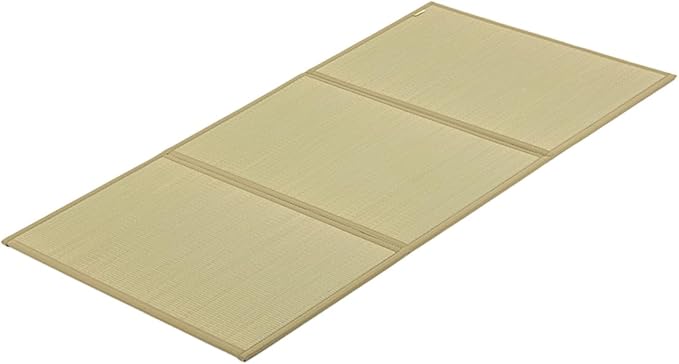 FULI Japanese Tatami Mattress, Tatami Rug, Igusa Mat (Japanese Rush Grass) Folds in Three, Made in Japan (Natural, Twin)