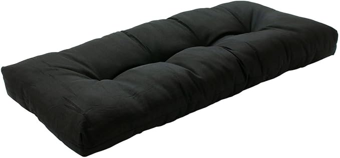 FUNHOME Outdoor Bench Cushion 48 x18 inch with Non-Slip Grips,Water Resistant Porch Swing Cushion,Bench Pillow Pads,Tufted Cushions for Patio Garden Furniture,48" Seat Cushions(Black)