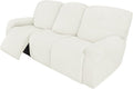 Easy-Going 8 Pieces Recliner Sofa Stretch Sofa Slipcover Sofa Cover Furniture Protector Couch Soft with Elastic Bottom Kids, Spandex Jacquard Fabric Small Checks Cream