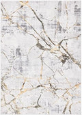 SAFAVIEH Amelia Collection Accent Rug - 2' x 4', Grey & Gold, Modern Abstract Design, Non-Shedding & Easy Care, Ideal for High Traffic Areas in Entryway, Living Room, Bedroom (ALA293G)