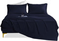 Twin Sheet Set - 3 Piece Super Soft Breathable Bed Sheet & Pillowcase Set, 16" Deep Pocket Hotel Luxury Wrinkle Free Easy Care Bedding Sheets, Dark Blue