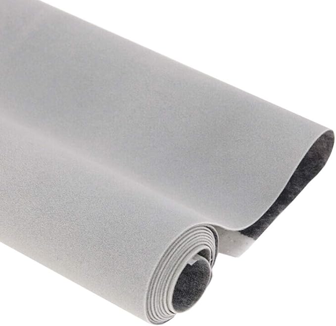 Taogift Self Adhesive Velvet Flock Drawer Liner for Dresser Jewlery Displays Backsplash Arts Crafts Decor (Light Grey, 17.7x98 Inches)