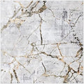 SAFAVIEH Amelia Collection Area Rug - 12' Square, Grey & Gold, Modern Abstract Design, Non-Shedding & Easy Care, Ideal for High Traffic Areas in Living Room, Bedroom (ALA293G)