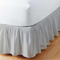 SlumberWell King Bed Skirt with Split Corners, Soft Microfiber, 15 Inch Drop, Light Grey Solid, Elegant Ruffled Design