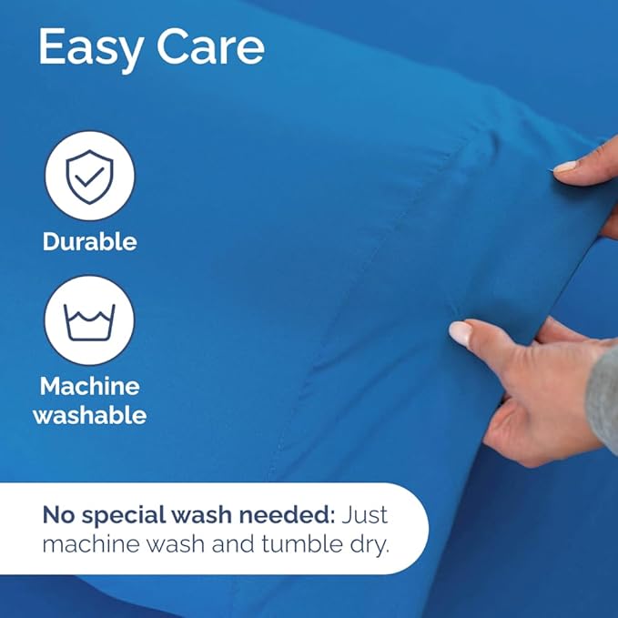 Extra Deep Pocket Queen Sheet Set - 4 Piece Breathable & Cooling Bed Sheets - Hotel Luxury Sheet Set - Soft, Wrinkle Free & Comfy - Easily Fits Extra Deep Mattresses - Deep Pocket Royal Blue Sheets