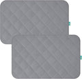 Mini Crib Mattress Protector Sheets Fitted Waterproof Mini Crib Mattress Protector Pad Cover Gray 2 Pack Quilted 38" x 24"