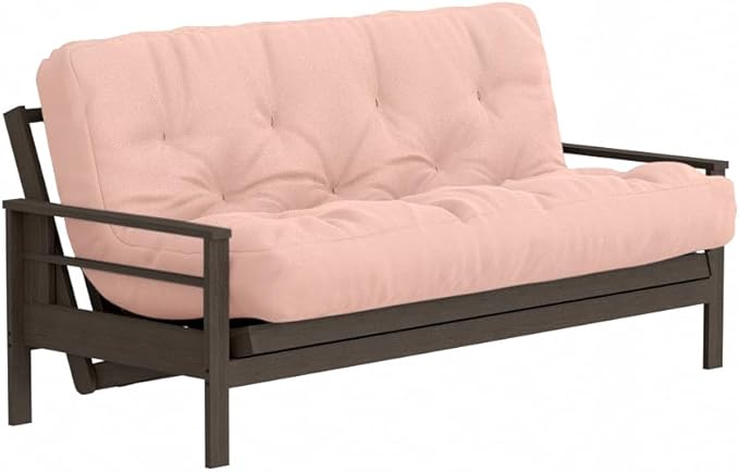 Royal Sleep Products by The Futon Factory 6 inch Foam Futon Mattress - Solid Blush Pink Cover - Twin Size - CertiPUR Certified Foams - Made in USA - Replacement Mattress - (Frame not Included)