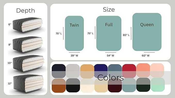 Royal Sleep Products by The Futon Factory 6 inch Foam Futon Mattress - Solid Cinnamon Cover - Twin Size - CertiPUR Certified Foams - Made in USA - Replacement Mattress - (Frame not Included)