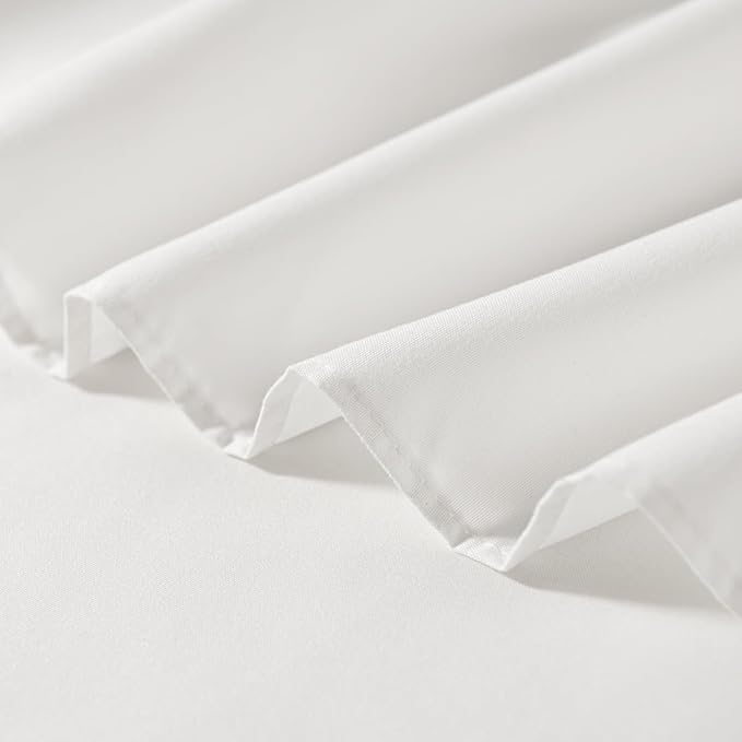 TSUTOMI Bed Skirt Queen Size Ruffled Bed Skirt with Split Corners, 18 Inch Drop Dust Ruffle Bed Skirts with Platform, Gathered Style, 100% Microfiber, Ivory