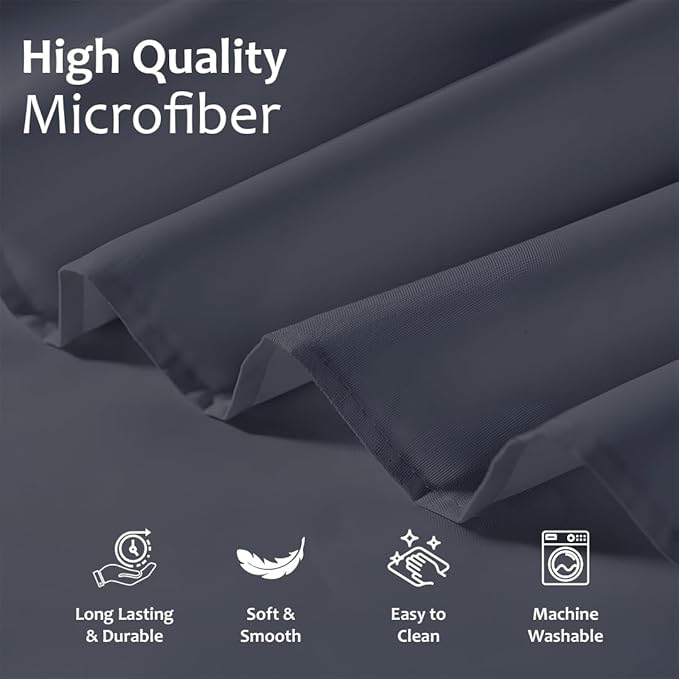 Shreem Linen Ruffled Bed Skirt with Split Corners, Gathered Style, 100% Microfiber, 18-Inch Drop, Dust Ruffle Bedskirt with Platform, Queen-XL, Dark Grey