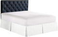 Bed Skirt - 100% Cotton 800 Thread Count Box Pleated Bed Skirt - Luxury Pleated Dust Ruffle, Hotel Quality Modern Bed Skirt, Easy Fit with 12 Inch Tailored Drop, King, White