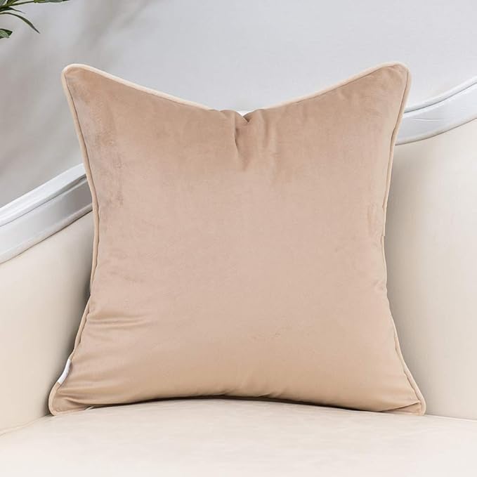 Yangest Brown Striped Throw Pillow Cover Multicolor Velvet Cushion Cover Modern Bohemian Pillowcase for Sofa Couch Bedroom Living Room Home Christmas Decoration,20x20 Inch