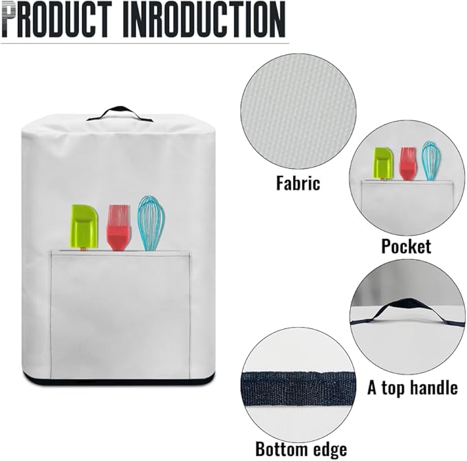Air Fryer Cover Dust-Proof Kitchen Appliance Cover with Top Handle and Pockets Keep Kitchen Appliance Clean Washable Halloween Decoration, Funny Pumpkin