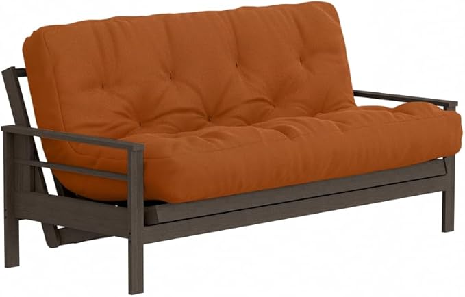 Royal Sleep Products by The Futon Factory 6 inch Foam Futon Mattress - Solid Cinnamon Cover - Twin Size - CertiPUR Certified Foams - Made in USA - Replacement Mattress - (Frame not Included)