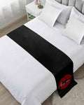 Red Lip Print Kiss Me Bed Runners for Bedroom Hotel,Decorative Bedding Scarf Black Back Bed End Blanket Bedding Runner Scarves for King Size Bed,102x20in