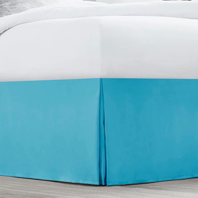 Nestl Beach Blue Bed Skirt Cal King Size - Cal King Bed Skirt 14 Inch Drop - Brushed Microfiber Bed Skirts - Hotel Quality Pleated Bed Skirt - Shrinkage & Fade Resistant