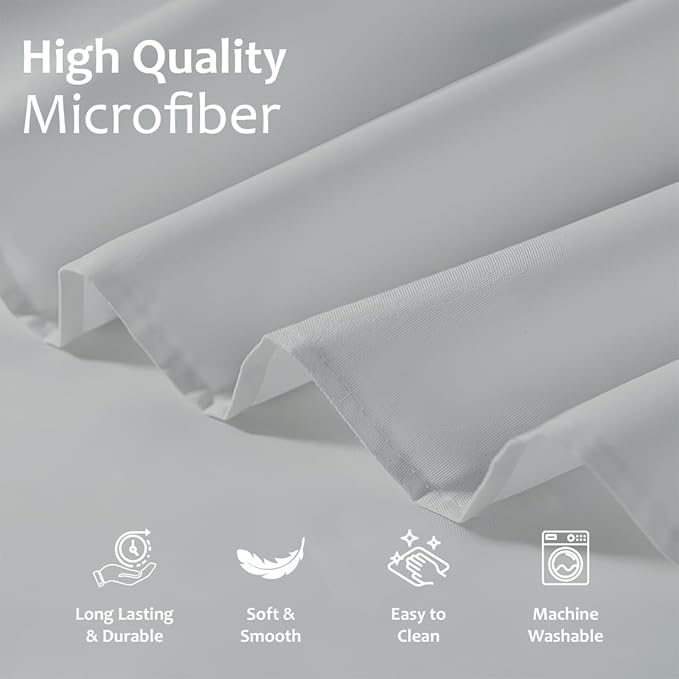 Shreem Linen Ruffled Bed Skirt with Split Corners, Gathered Style, 100% Microfiber, 24-Inch Drop, Dust Ruffle Bedskirt with Platform, Queen, Light Grey