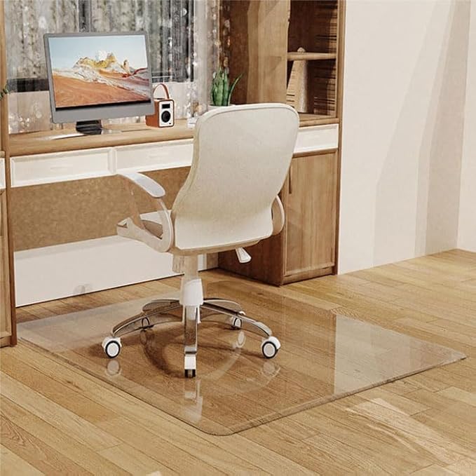Beveled Edge Office Chair Mat for Carpet or Hardwood Floor Crystal Clear, 36" x 48" for a Smooth Glide and Easy Roll On/Off, Heavy Duty and Non-Slip Floor Ultimate Clear Chair Mat Set of 2