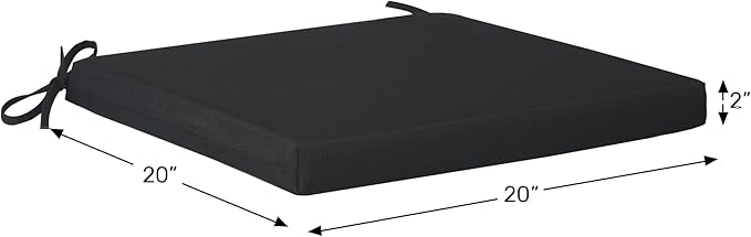 WestinTrends Solace Outdoor Patio Kitchen Dining Chair Square Seat Cushions Set of 4, 20 x 20, Green