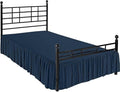 Ruffle Bed Skirt with Split Corners, Microfiber Dust Ruffled for a Perfectly Tailored Bedding Ensemble, Wrinkle and Fade Free, Easy Fit, Twin Size 18 Inch Drop, Navy Blue