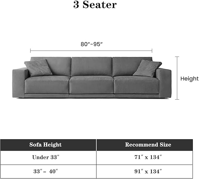 MEETSKY Couch Cover Boho Sofa Covers Couch Covers for 3 Cushion Couch Sofa Pet Friendly, Abstract Geometric Washable Sofa Slipcover for Sectional Sofa Cover with Tassel, 91" x 134", Light Grey
