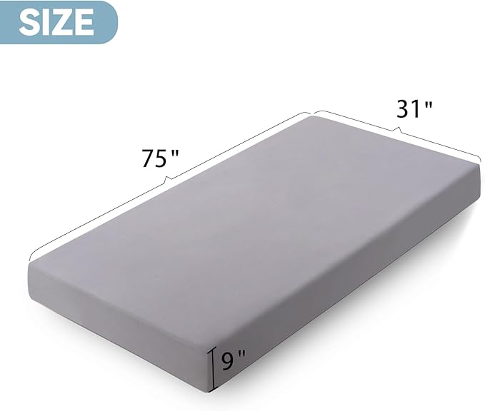 Cot Sheets 31" x 75", 2 Pack Cot Fitted Sheet for Narrow Twin/RVs Bunk/Camper Bunk/Guest Beds/Army Cots/Trifold Mattress/Travel Size Mattress, Shrinkage & Stain Resistant Cot Size Cover, Gray