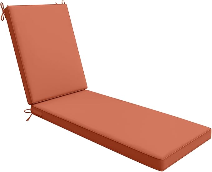 AAAAAcessories Outdoor Chaise Lounge Cushions, Waterproof, Fade-Resistant Patio Furniture Replacement Cushions, 72" x 21" x 3", Rust
