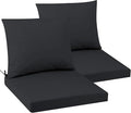 Outdoor Seat Cushion Set 24 x 24 In, Water-Resistant & Fade-Resistan, Patio Furniture Cushions with Removable Cover Deep Seat & Back Cushion with Handle and Adjustable Straps for Chair Sofa,2PC