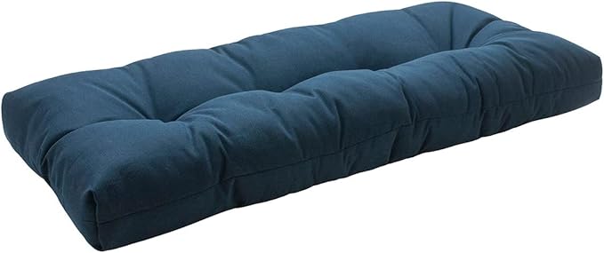 FUNHOME Outdoor Bench Cushion 48 x18 inch with Non-Slip Grips,Water Resistant Porch Swing Cushion,Bench Pillow Pads,Tufted Cushions for Patio Garden Furniture,48" Seat Cushions(Denim Blue)