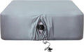 Twin Fitted Sheet for Air Mattress,with 24 Inch Extra Deep Pockets,Ultra Soft Durable Breathable Bed Sheets Cover for Inflatable Air Bed,with Pump Opening,Inflate at Any Time-Gray