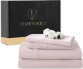 1000 Thread Count Egyptian Cotton Sheets Queen Size Set 4PCS Sateen Weave Soft Breathable 16-Inch Deep Pocket（Queen,Light Pink）