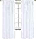 BGment Rod Pocket White Curtains for Living Room - Thermal Insulated Window Treatment Curtains for Bedroom, 2 Panels, Pure White, 42 x 72 Inch