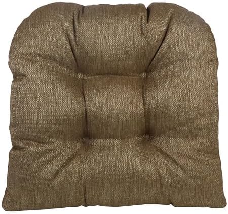 Klear Vu Gripper Overstuffed Universal Non-Slip Dining Chair Cushions for Kitchen Decor or Office Use, U-Shaped Skid-Proof Seat Pad, 17x17 Inches, 2 Count (Pack of 1), Solid Gold