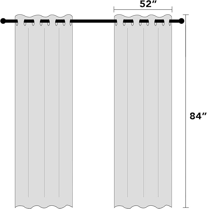 PrinceDeco 100% Blackout Curtains Linen Blackout Curtains 84 Inches Long for Dining Room Grommet Soundproof Window Treatment Drapes for Hall Room, 52" Wide Per Panel, Set of 2，Cobblestone