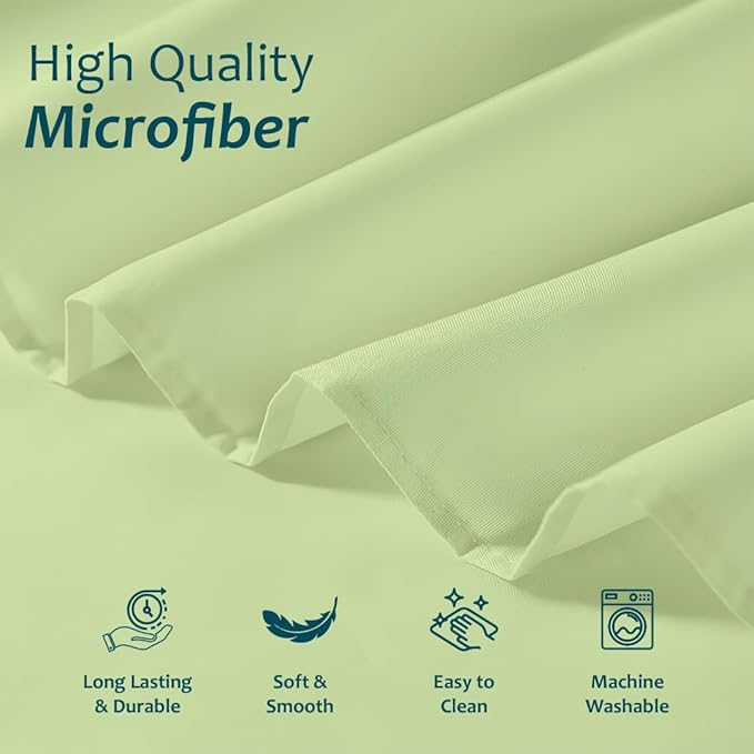 Shreem Linen Ruffled Bed Skirt with Split Corners, Gathered Style, 100% Microfiber, 12-Inch Drop, Dust Ruffle Bedskirt with Platform, Queen, Sage