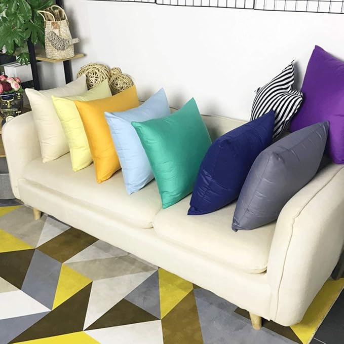4-Pack 100% Cotton Comfortable Solid Decorative Throw Pillow Case,Thmyo Square Cushion Cover Pillowcase Sublimation Blank Pillow Covers DIY Throw Pillowcase for Sofa Bedroom(20x20 inch/ 50x50cm,Green)