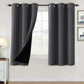 H.VERSAILTEX 100% Blackout Curtains for Bedroom Thermal Insulated Blackout Curtains 63 inch Length Heat and Full Light Blocking Curtains for Living Room with Black Liner 2 Panels, Charcoal Gray