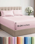 Extra Deep Pocket King Sheets - 4 Piece Breathable & Cooling Bed Sheets - Hotel Luxury Bed Sheet Set - Soft, Wrinkle Free & Comfy - Easily Fits Extra Deep Mattresses - Deep Pocket Lavender Pink Sheets