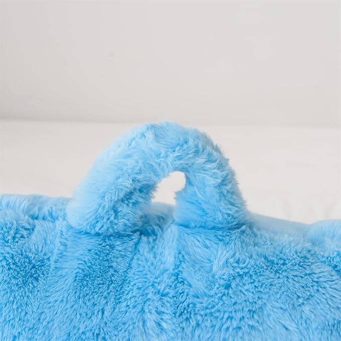 Holawakaka Reading Pillow for Sitting up in Bed Sofa Kids Teens, Backrest Pillow with Arms for Boys Girls Women Petites Pregnancy, Back Support Cushion for Couch Floor Nursery Playroom (Blue)