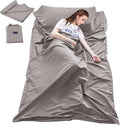Sleeping Bag Liner Travel Sheets for Hotel Camping Sheets Travel Bed Sheets for Hotel Lightweight Single &Double Compact Sleeping Bag Sack Breathable Travel Sleeping Bag for Hotels Adult Compact Sacks
