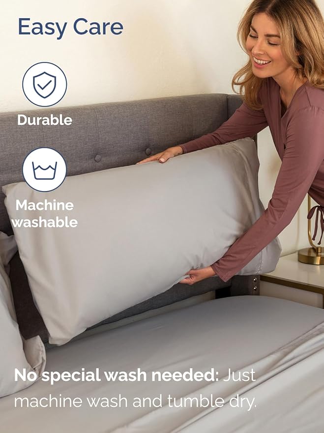 Extra Deep Pocket Twin XL Sheets - 3 Piece Breathable & Cooling Bed Sheets - Hotel Luxury Bed Sheet Set - Soft, Wrinkle Free & Comfy - Easily Fits Extra Deep Mattresses - Deep Pocket Light Grey Sheets