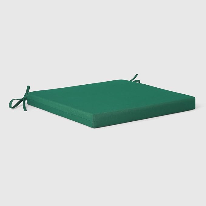 WestinTrends Solace Outdoor Patio Kitchen Dining Chair Square Seat Cushions Set of 4, 16 x 15, Green
